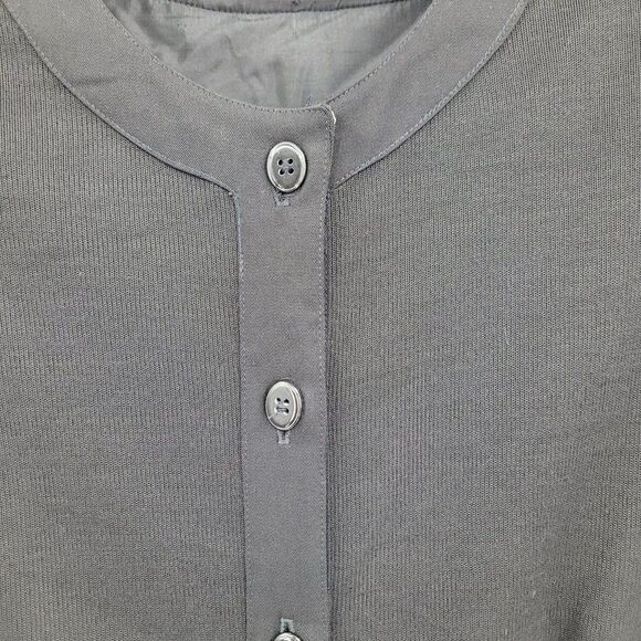 Vintage 80s Tahari Dress Wool Knit Modest Long Sleeve Maxi Button Aline Black 8 - Picture 5 of 14